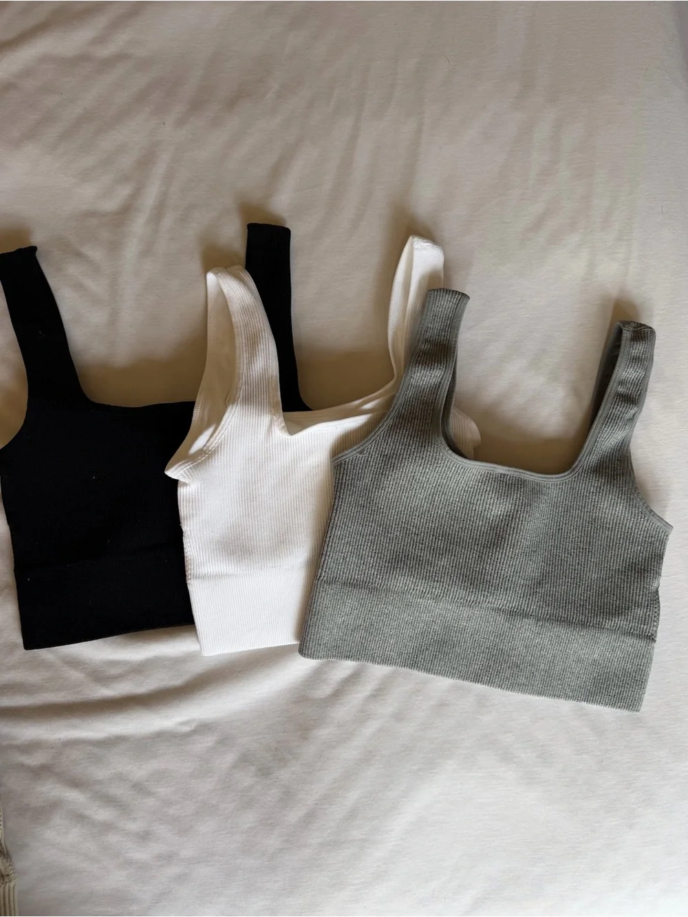 5 x ZENANA Ribbed Cropped Tanks/Sports Bras S/M Super Stretchy & Comfy Brand New